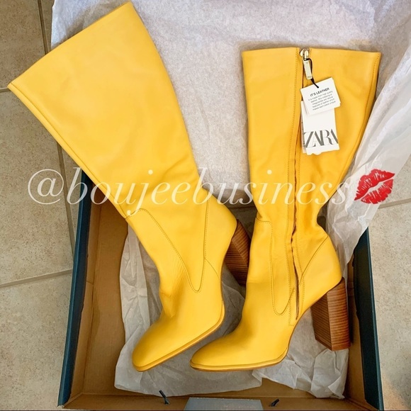 ZARA BNWT High Heeled Leather Boots - Picture 8 of 10